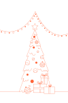 Illustration PBA Christmas Tree Illustration Orange